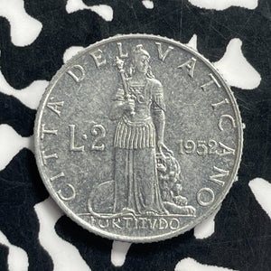 1952 Vatican City 2 Lire Lot#C0712 High Grade! Beautiful!