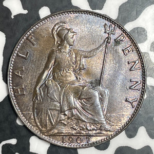 1902 Great Britain 1/2 Penny Half Penny Lot#T3603 High Grade! Beautiful!