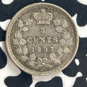 1897 Canada 5 Cents Lot#T7907 Silver! Nice!