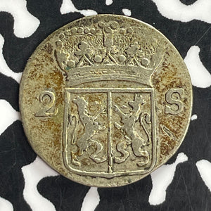 1785 Netherlands Gelderland 2 Stuivers Lot#T8157 Silver! Nice! KM#107