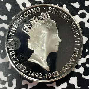 1992 British Virgin Islands $25 Dollars Lot#T4631 Large Silver Coin! Proof!
