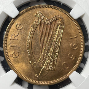 1950 Ireland 1 Penny NGC MS64RD Lot#G8948 Choice UNC!