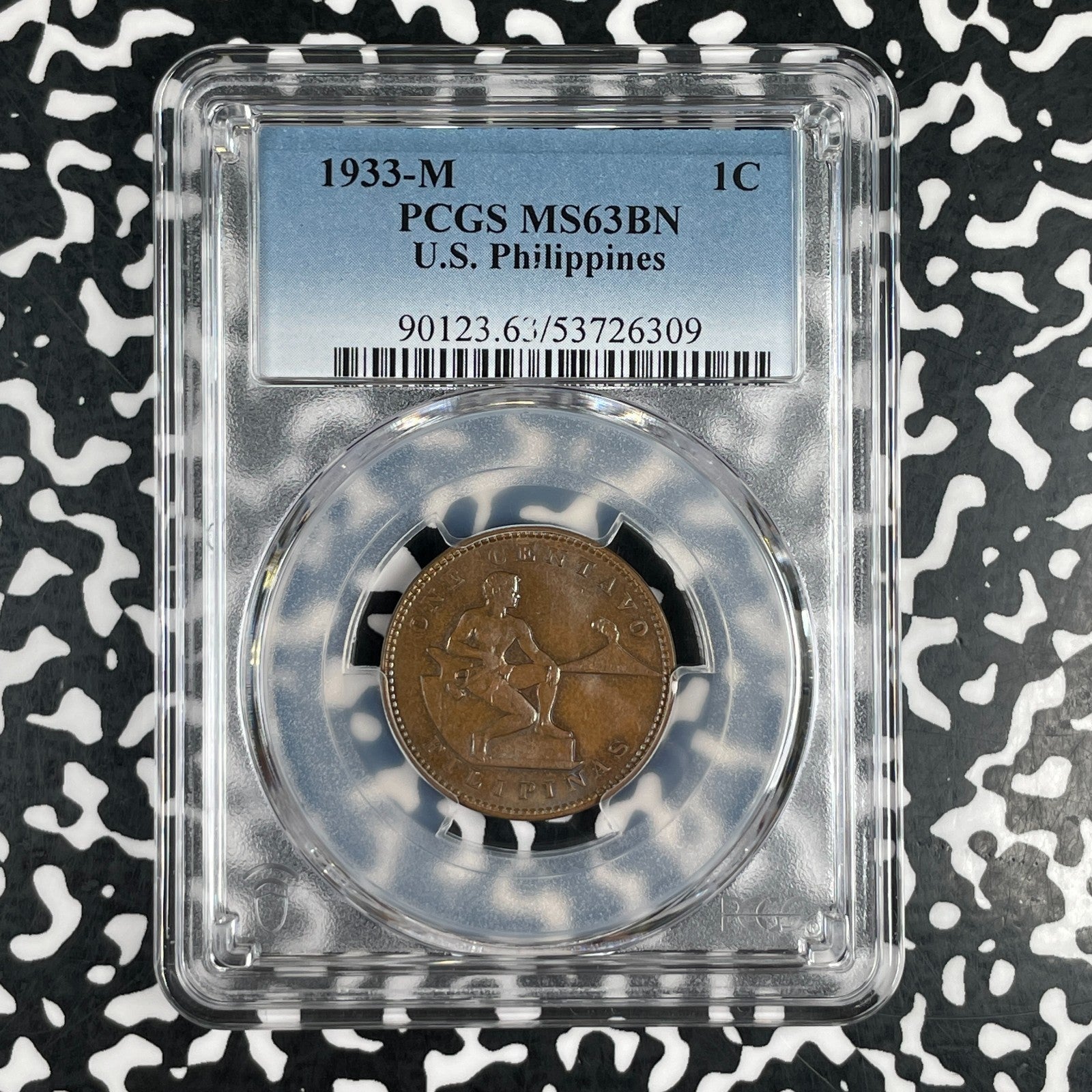1933-M U.S. Philippines 1 Centavo PCGS MS63BN Lot#G3846 Choice UNC!