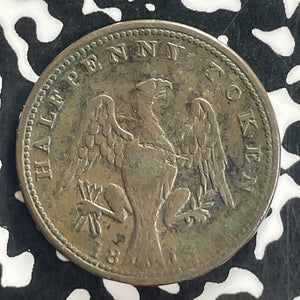 1813 Lower Canada Spread Eagle 1/2 Penny Token Lot#T7726