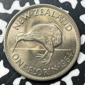 1964 New Zealand 1 Florin (Many Available) (1 Coin Only) High Grade! Beautiful!