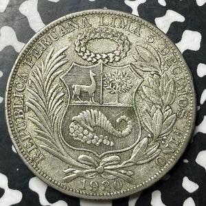 1930 Peru 1 Sol Lot#E7110 Large Silver Coin!