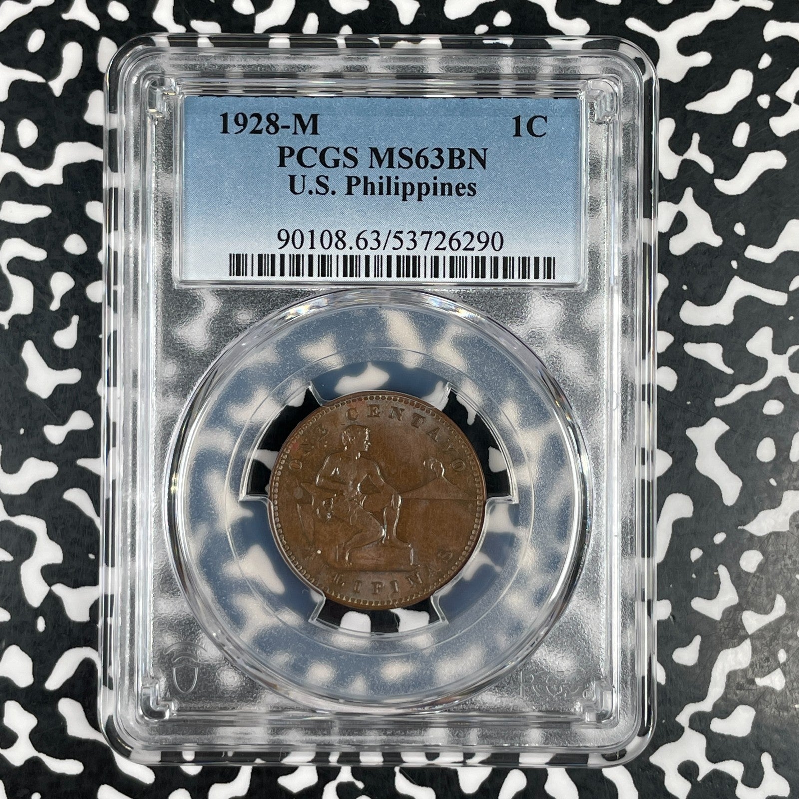 1928-M U.S. Philippines 1 Centavo PCGS MS63BN Lot#G3832 Choice UNC!