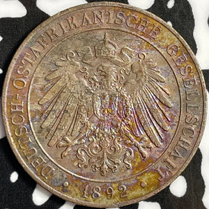 1892 German East Africa 1 Pesa Lot#D9135 Nice Detail, Spotty