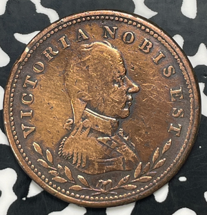 Undated Great Britain Half Penny 1/2 Penny Token Lot#C0387 Cleaned