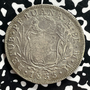 (1832-34) Spanish Philippines 8 Reales C/S On Peru 8 Reales Lot#JM9817 Silver!