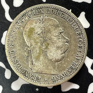 1893 Austria 1 Corona Lot#T5016 Silver!