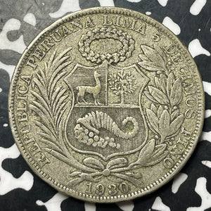 1930 Peru 1 Sol Lot#E7103 Large Silver Coin!