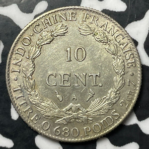 1925-A French Indo-China 10 Centimes Lot#E6540 Silver! Nice!