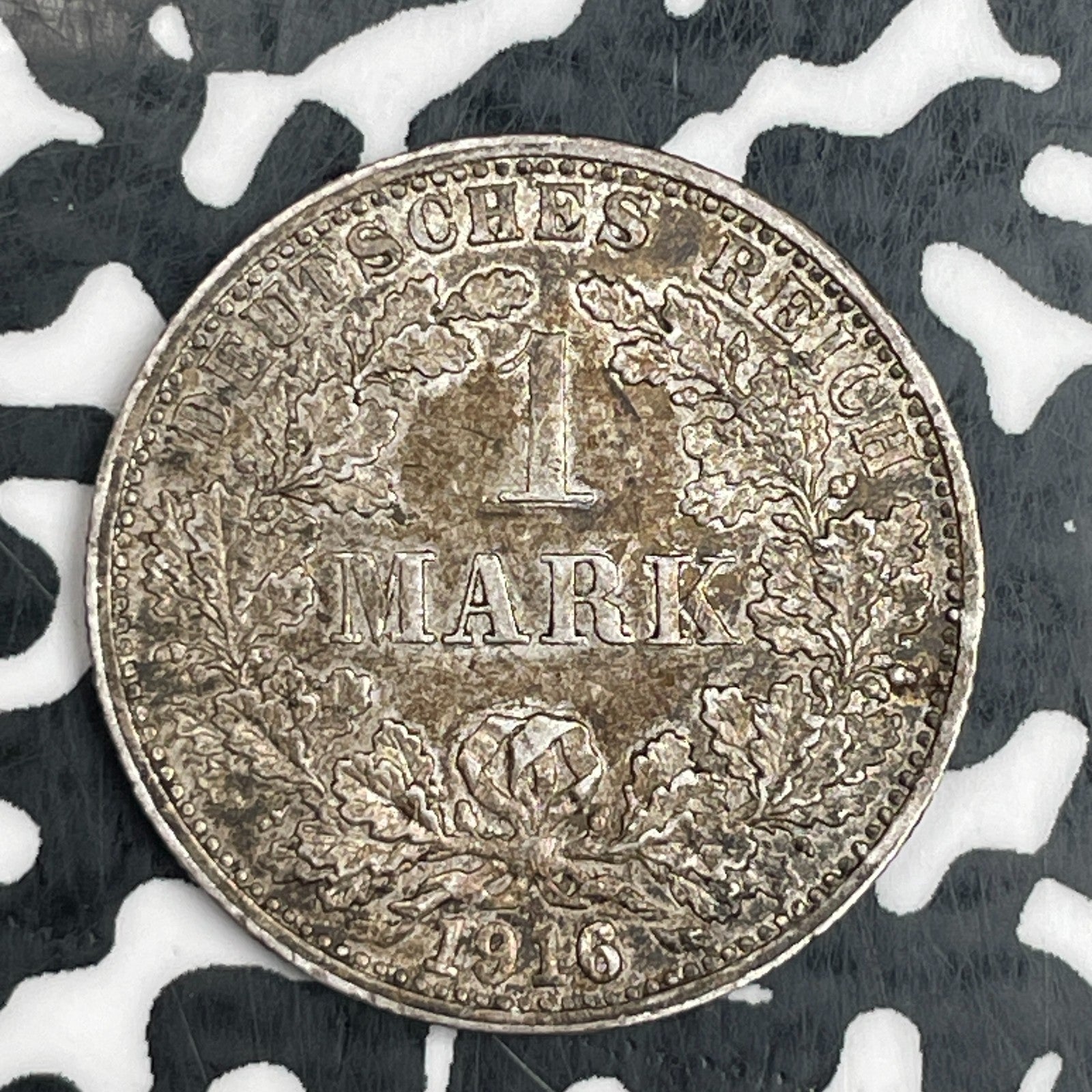 1916-F Germany 1 Mark Lot#N1737 Silver! Nice! Key Date!