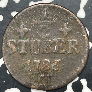 1786 Germany Julichberg 1/2 Stuber Half Stuber Lot#C0375 Low Grade
