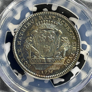 1776 France Lyon Mathieu Rast Jeton PCGS MS63 Lot#G1007 Silver! Feuardent-10670