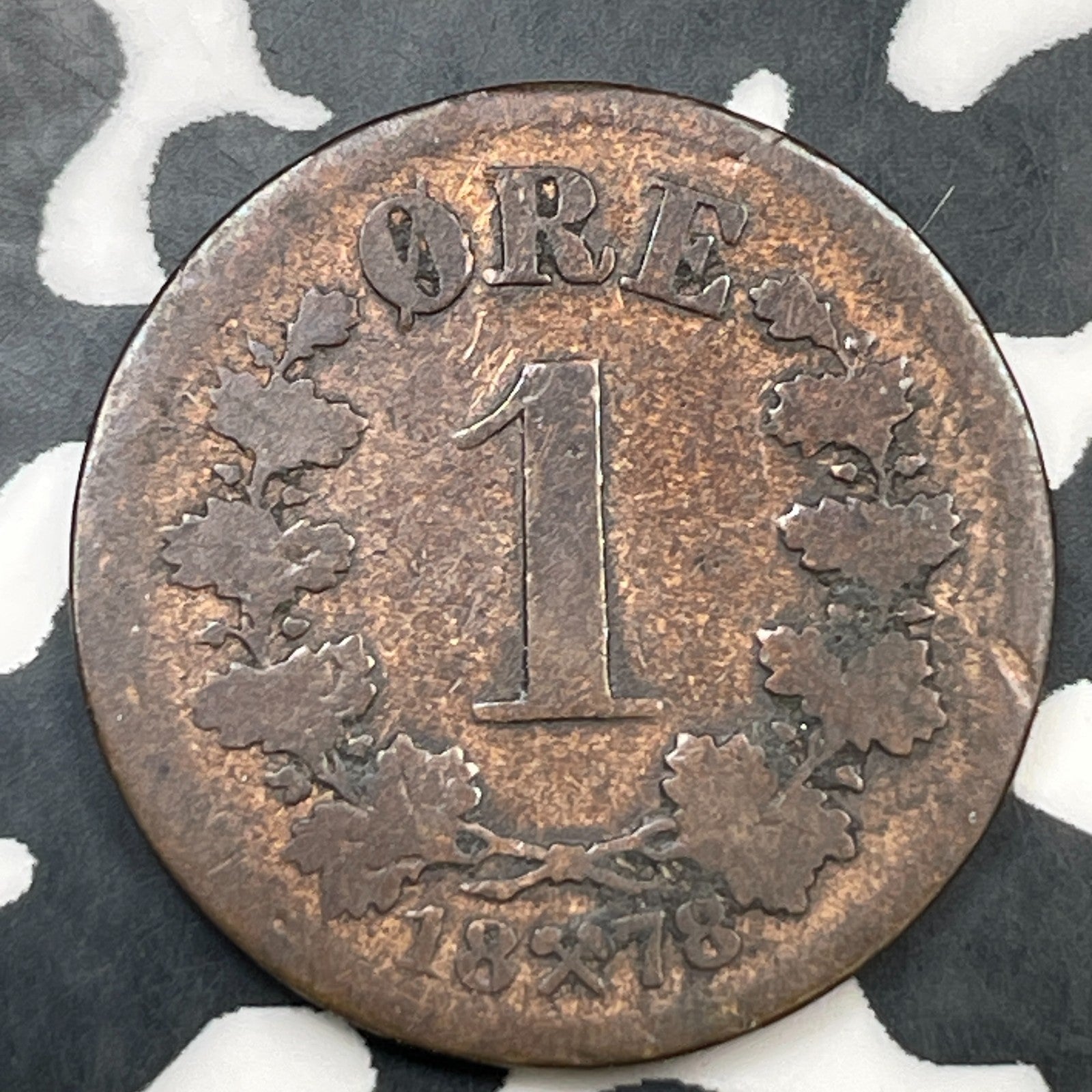 1878 Norway 1 Ore Lot#N3914 Better Date