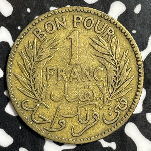 1926 Tunisia 1 Franc Lot#E4009