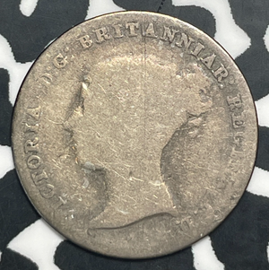 1865 Great Britain 3 Pence Threepence Lot#C0393 Silver!