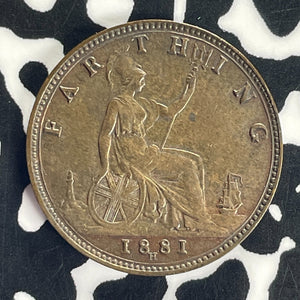 1881-H Great Britain Farthing Lot#T8668 Nice!