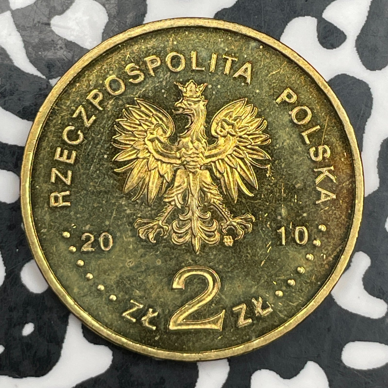 2010 Poland 2 Zlote Lot#F8185 High Grade! Beautiful! Y#721