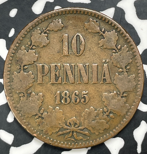 1865 Finland 10 Pennia Lot#C0323