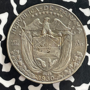 1930 Panama 1/2 Balboa Lot#T7642 Silver! Nice!