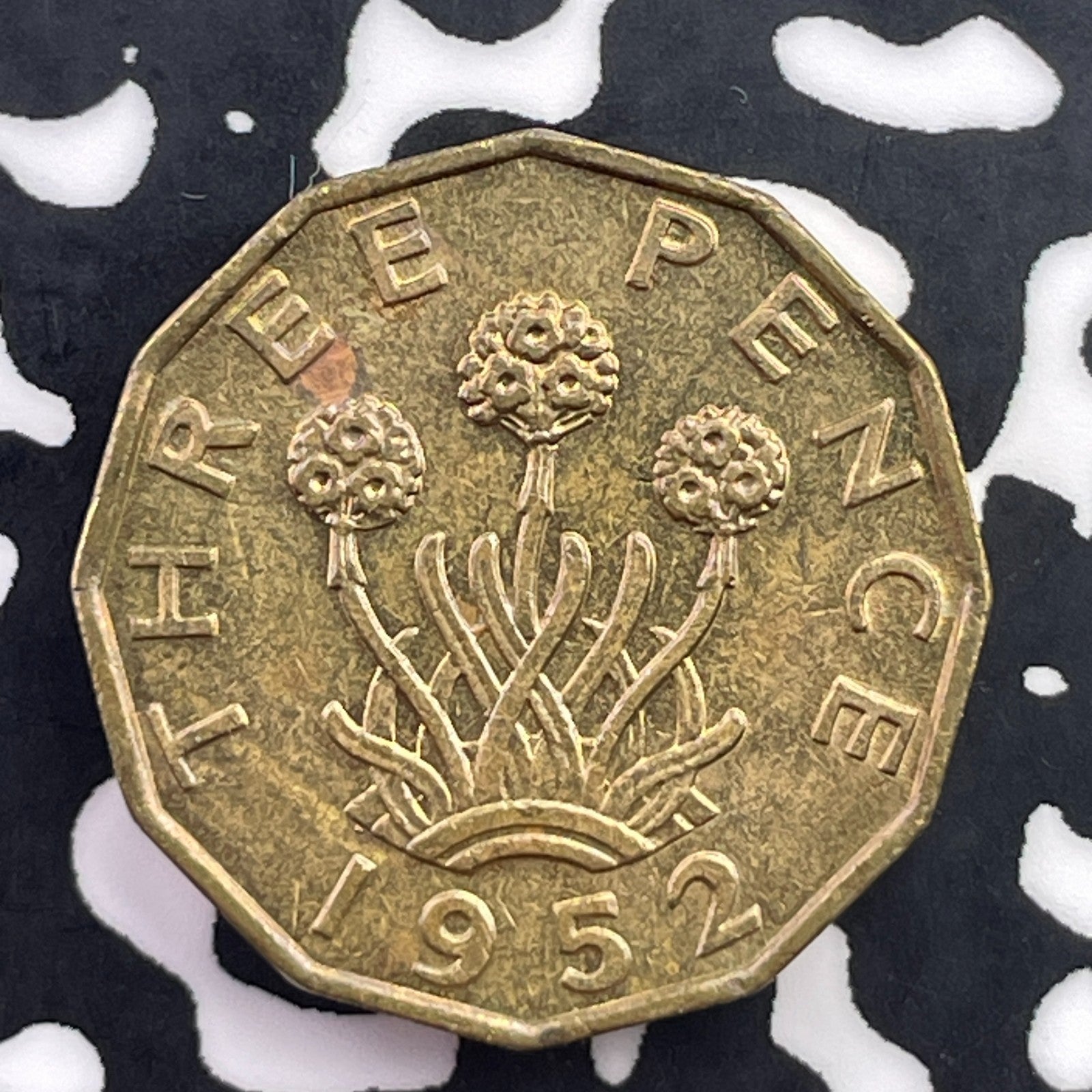 1952 Great Britain 3 Pence Threepence Lot#C5627 High Grade! Beautiful!