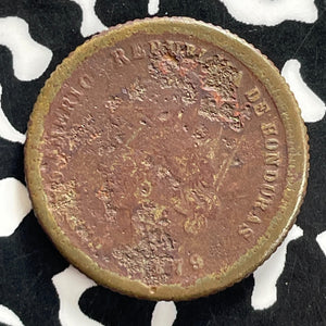 1879 Honduras 1 Centavo Lot#JM0190 Very Scarce! Corrosion, KM#40