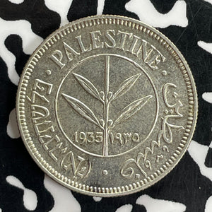 1935 Palestine 50 Mils Lot#C1062 Silver! Nice!