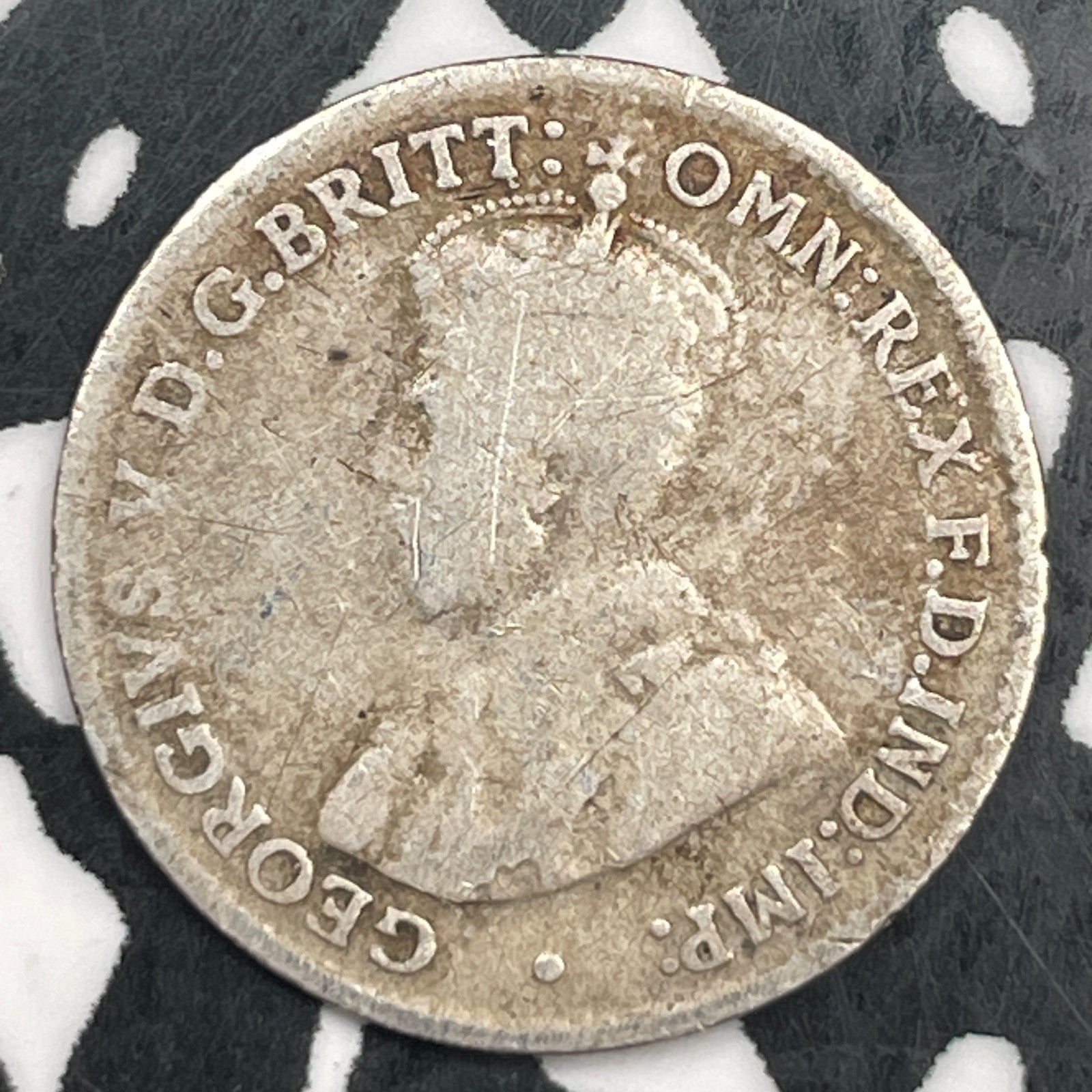 1926 Australia 3 Pence Threepence Lot#F5315 Silver!