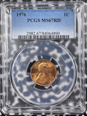 1976 U.S. Lincoln Memorial Cent PCGS MS67RD Lot#G9552 Gem BU!