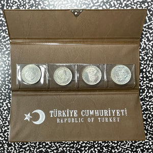 (1960-1972) Turkey 4x Coin Silver Proof Set Lot#B2044 With Case