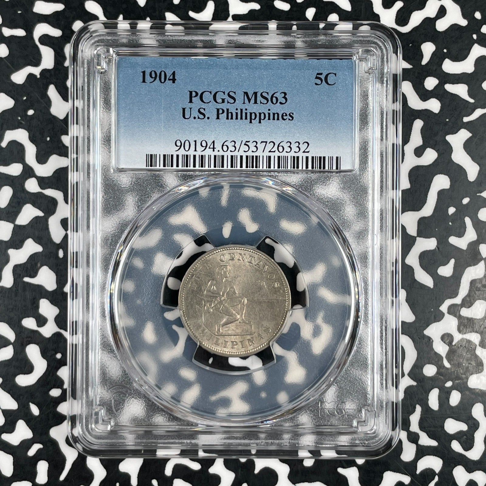 1904 U.S. Philippines 5 Centavos PCGS MS63 Lot#G3875 Choice UNC!