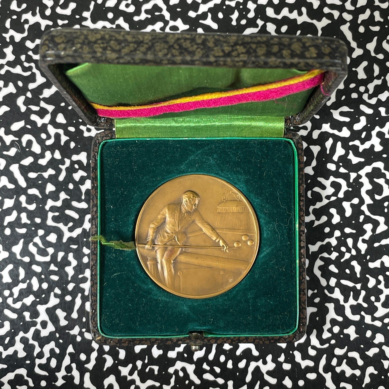 1929 Germany Karlsrule Billiards Club Medal Lot#B3121 With Original Box, 51mm