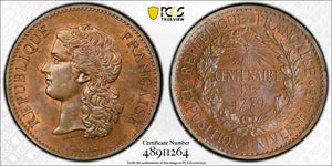 (1889) France Paris Centennial Exposition Medal PCGS MS64RB Lot#G6963 Choice UNC
