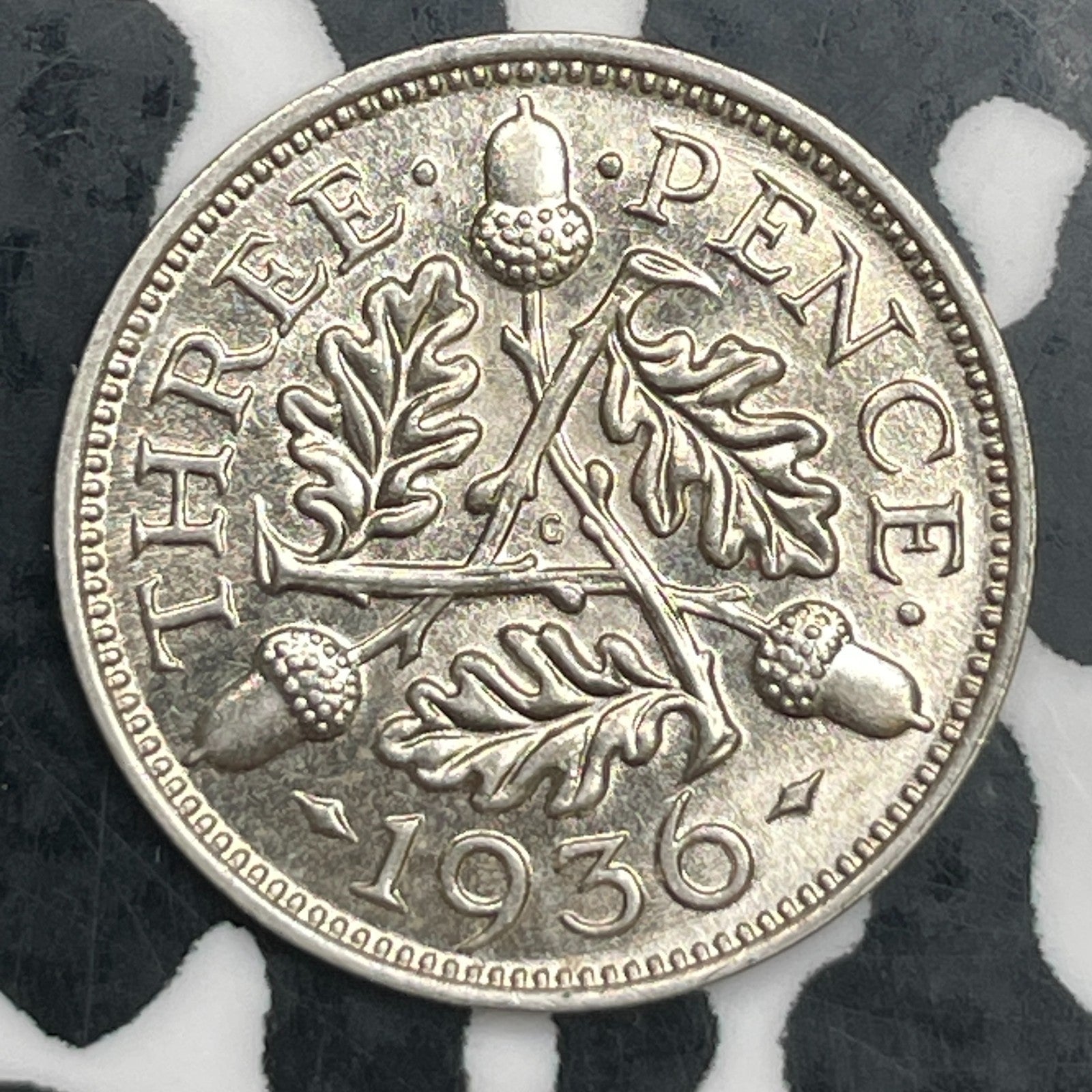 1936 Great Britain 3 Pence Threepence Lot#F7174 Silver! High Grade! Beautiful!