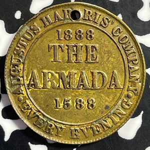 1888 Great Britain 'The Armada' Advertising Token Lot#E9878 26mm