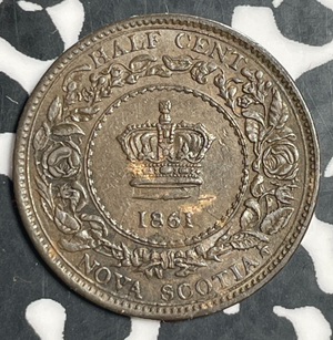 1861 Nova Scotia 1/2 Cent Half Cent Lot#T3218 High Grade! Beautiful!