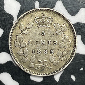1885 Canada 5 Cents Lot#JM9496 Silver! Nice! Key Date!