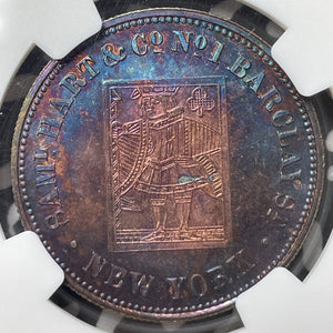 (1854-57) U.S Phila. Samuel Hart & Co Medal NGC Altered Color-UNC Det. Lot#G7984