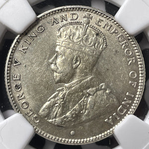 1916-B Straits Settlements 20 Cents NGC AU58 Lot#G7263 Silver! Key Date!