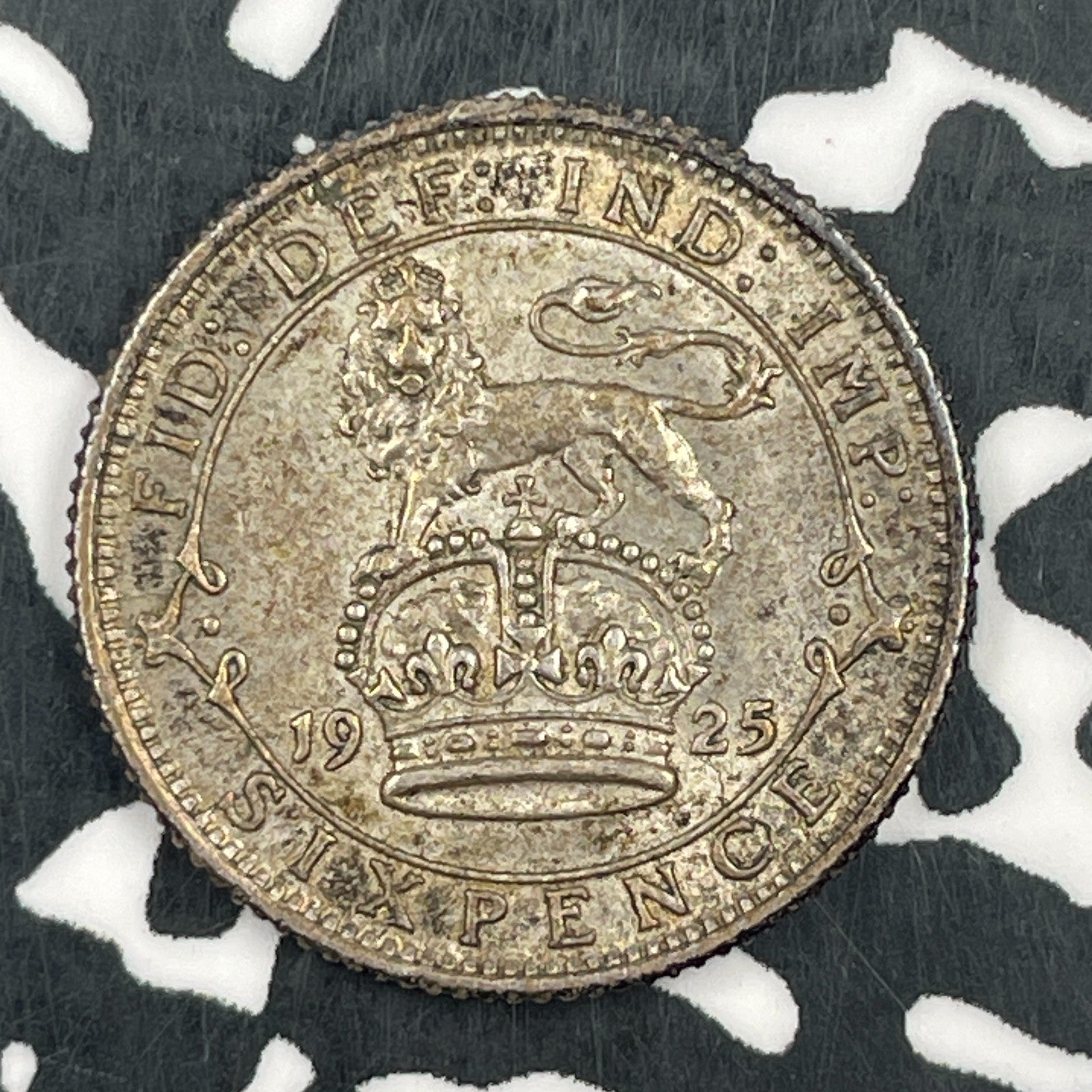 1925 Great Britain 6 Pence Sixpence Lot#F5551 Silver! Nice!