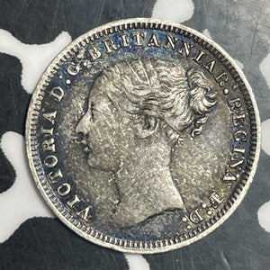 1878 Great Britain Victoria 3 Pence Threepence Lot#JM9173 Silver! Nice!