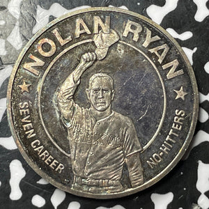 1993 Liberia $10 Dollars .999 1 oz. Lot#D7130 Large Silver Coin! Nolan Ryan