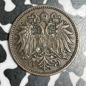1901 Austria 2 Heller Lot#T6227 Better Date!