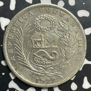 1928 Peru 1/2 Sol Half Sol Lot#T1725 Silver!
