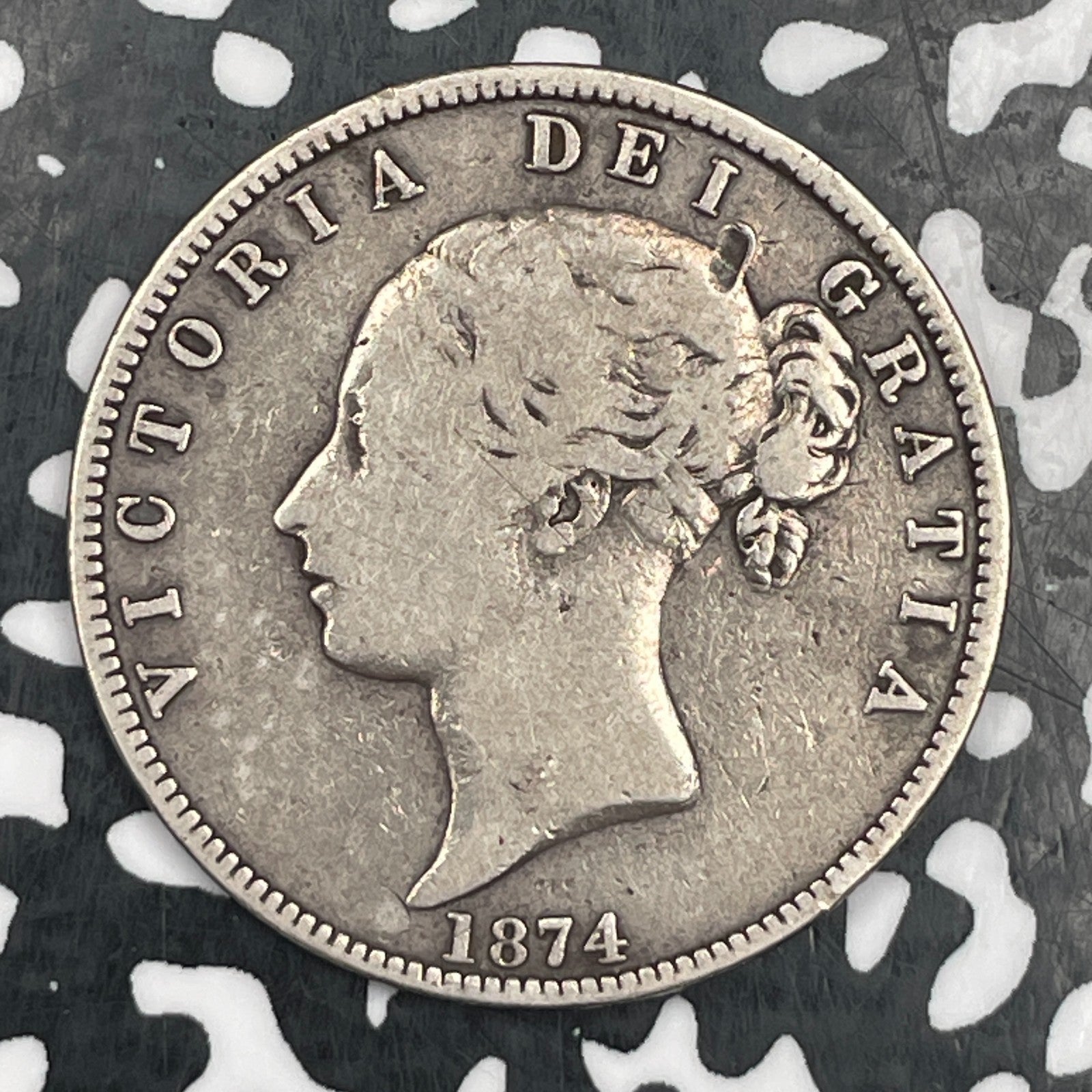 1874 Great Britain Victoria 1/2 Crown Lot#JM1630 Silver!