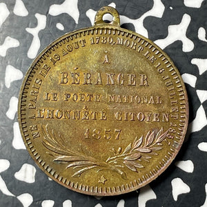 1857 France Pierre Jean Beranger Medal Lot#E6919 35mm