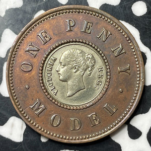 (1844) Great Britain Model 1 Penny Lot#E7059 Nice!